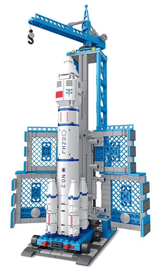 bộ lắp ráp Tên lửa Thần Châu Panlos Brick 691009 cho bé trai 6 tuổi, mô hình trung tâm phóng tàu vũ trụ giá rẻ