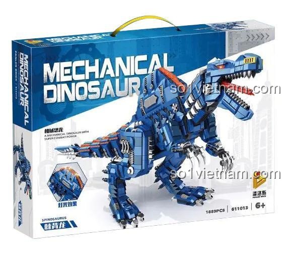Hộp đồ chơi lắp ráp Khủng Long Cơ Khí Spinosaurus PanlosBrick 611013, bộ xếp hình 1889 chi tiết cho bé trai 6 tuổi, chất lượng cao