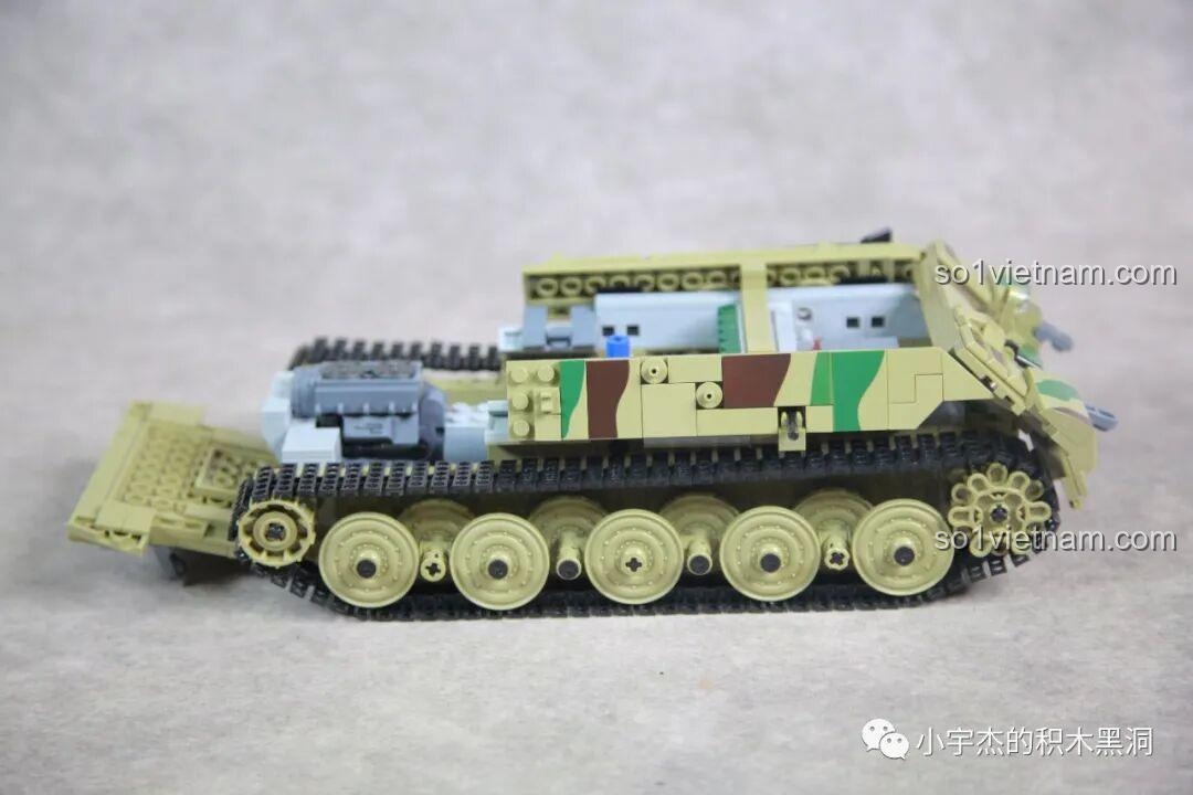 Quá trình lắp đặt bánh xích cho PanlosBrick 632016 Xe Tăng Hạng Nặng Hổ Vương, đồ chơi mô hình chân thực