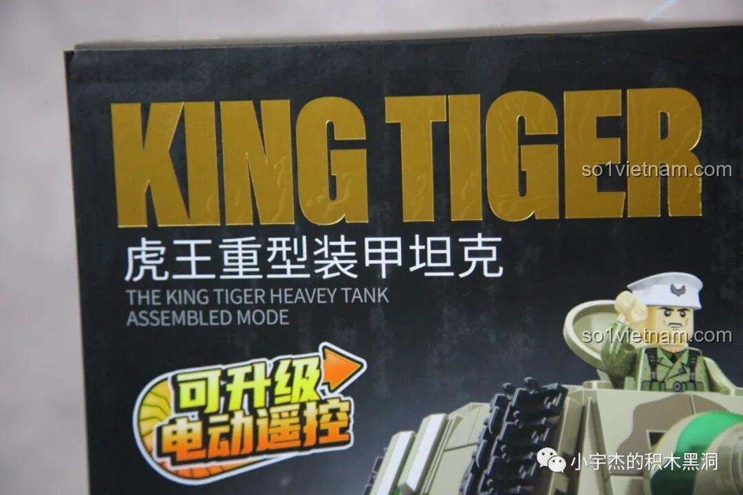 Hộp bộ đồ chơi PanlosBrick 632016 Xe Tăng King Tiger, có thể nâng cấp điều khiển từ xa, đồ chơi lắp ráp chất lượng cao