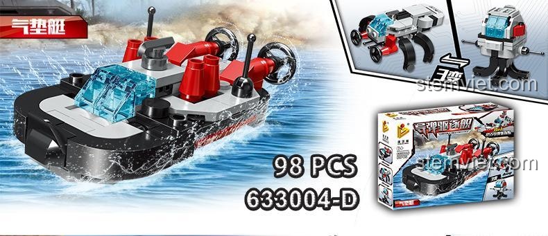 PanlosBrick 633004-D Tàu Khu Trục Tên Lửa 055 8 trong 1 - Mô hình tàu chiến hiện đại