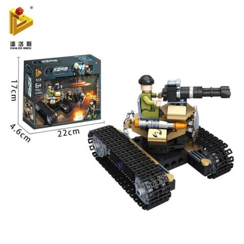 Bộ lắp ráp Pháo Tự Hành Bọc Thép PanlosBrick 635009 giá tốt cho bé trai 6 tuổi, hộp sản phẩm rõ nét