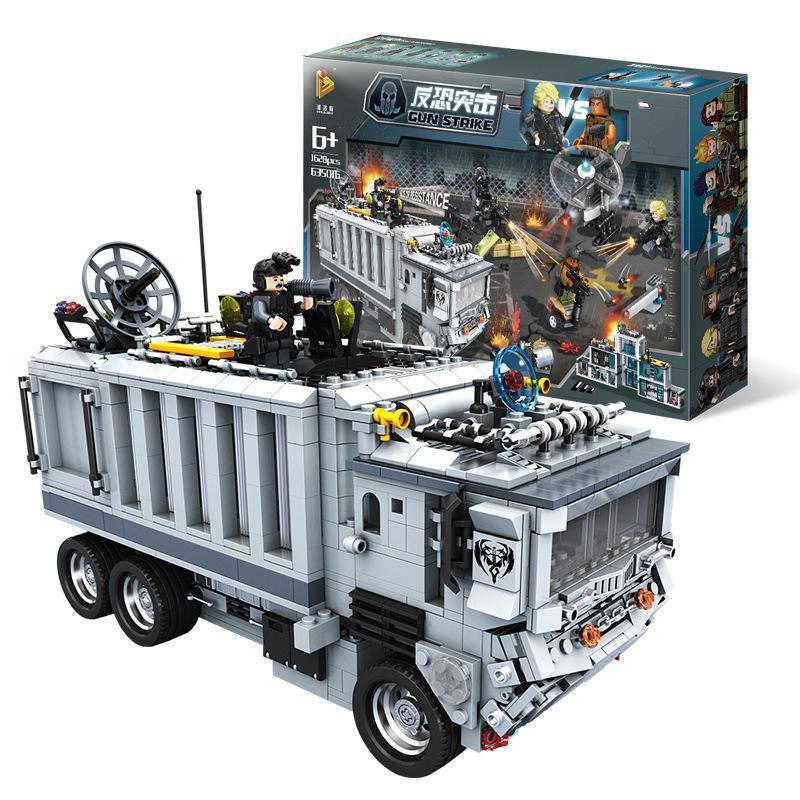 Bộ lắp ghép PanlosBrick 635016 Trạm Chỉ Huy Di Động Chống Khủng Bố 1628 mảnh ghép, đồ chơi lắp ráp quân sự cho bé trai 6 tuổi, giá tốt