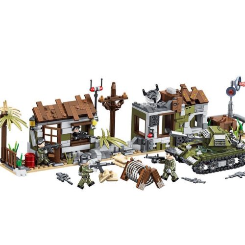 Bộ Lắp Ráp Trại Huấn Luyện Quân Sự PeaceMission PanlosBrick 636004A, bộ đồ chơi quân sự, đồ chơi lắp ghép, đồ chơi mô hình, đồ chơi xây dựng, cho bé trai 6 tuổi, màu xanh lá, nâu, xám, chiến trường khốc liệt, tương thích LEGO®