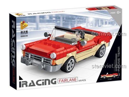Hộp sản phẩm bộ lắp ghép Ford Fairlane màu đỏ PanlosBrick 666034