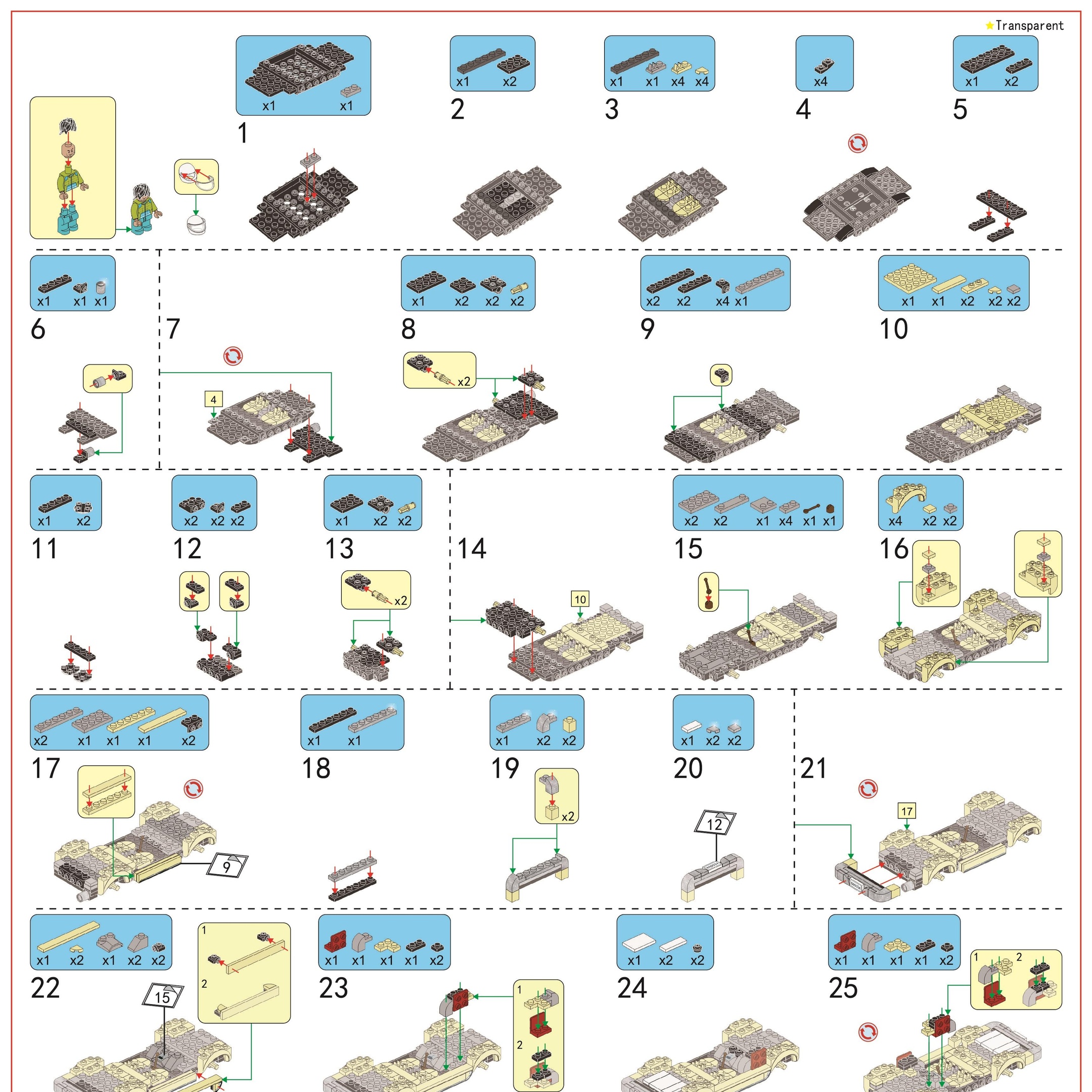 Ford Fairlane Mui Trần PanlosBrick 666034 sách PanlosBrick 666034 Xe Fairlane màu đỏ mui trần