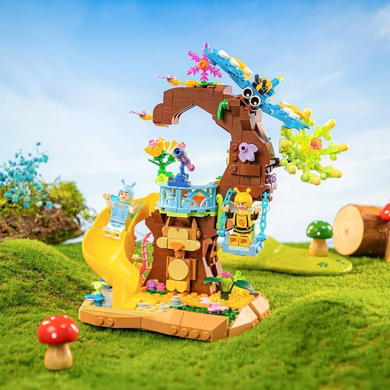 Bộ lắp ghép Pantasy 15004 Khu Rừng Kỳ Ảo Vườn Hoa Hạnh Phúc cho bé gái 6 tuổi, đồ chơi sáng tạo giá tốt, mô hình cây cối và hoa lá rực rỡ