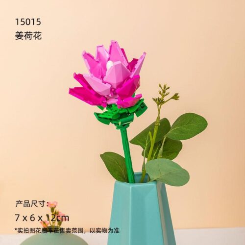 Bộ lắp ghép Khương Hà Hoa Pantasy 15015 chất lượng cao, mô hình hoa sen gừng màu hồng tươi tắn, kích thích sáng tạo cho bé gái 6 tuổi, giá tốt.