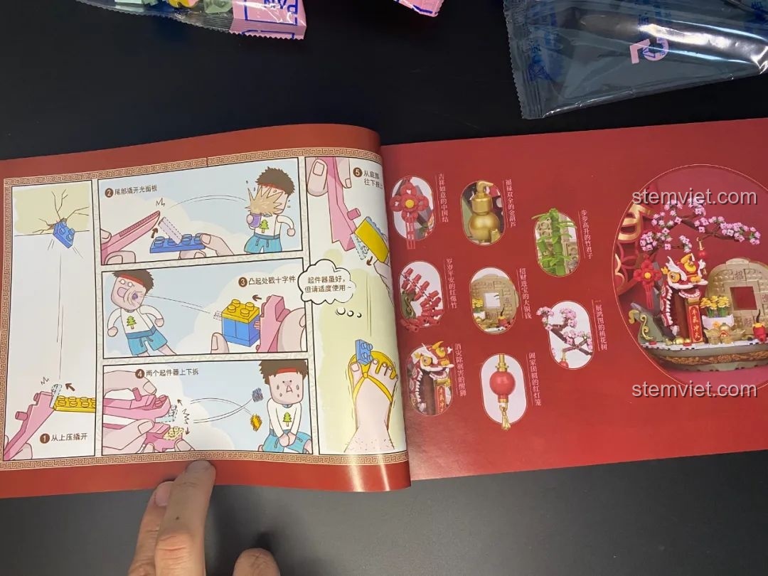 Trang hướng dẫn lắp ráp bộ Pantasy 18003 Bồn Tụ Bảo Phú Quý với hình minh họa chi tiết và rõ ràng.