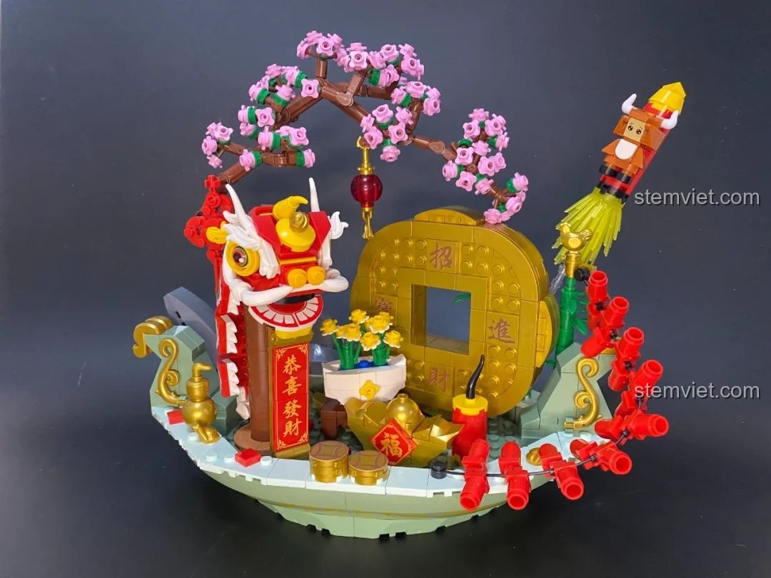 Mô hình Pantasy 18003 Bồn Tụ Bảo Phú Quý hoàn chỉnh từ góc nhìn cuối cùng, tổng thể đẹp mắt.