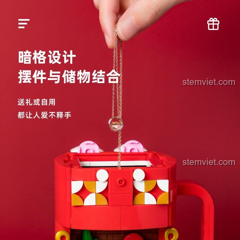 Mô hình cốc đồ uống Giáng Sinh Pantasy 25001 với thiết kế ngăn chứa đồ bí mật, kết hợp giữa vật trang trí và không gian lưu trữ, món quà đáng tiền cho cả bé trai và bé gái.