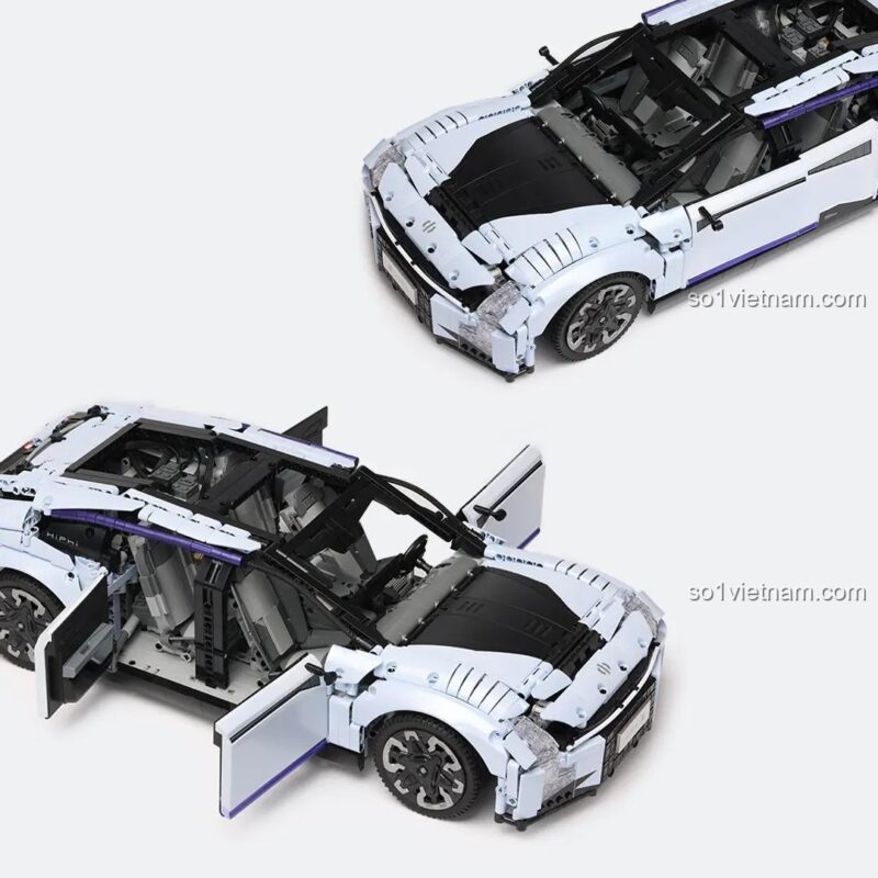 So sánh chi tiết đầu xe HiPhi Z Pixel Sci-Fi Car Model với ảnh chụp cận cảnh