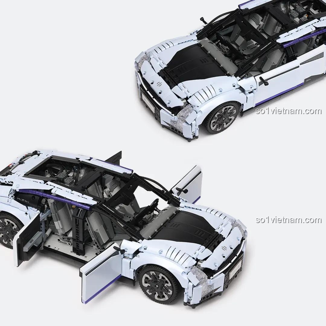 So sánh chi tiết đầu xe HiPhi Z Pixel Sci-Fi Car Model với ảnh chụp cận cảnh