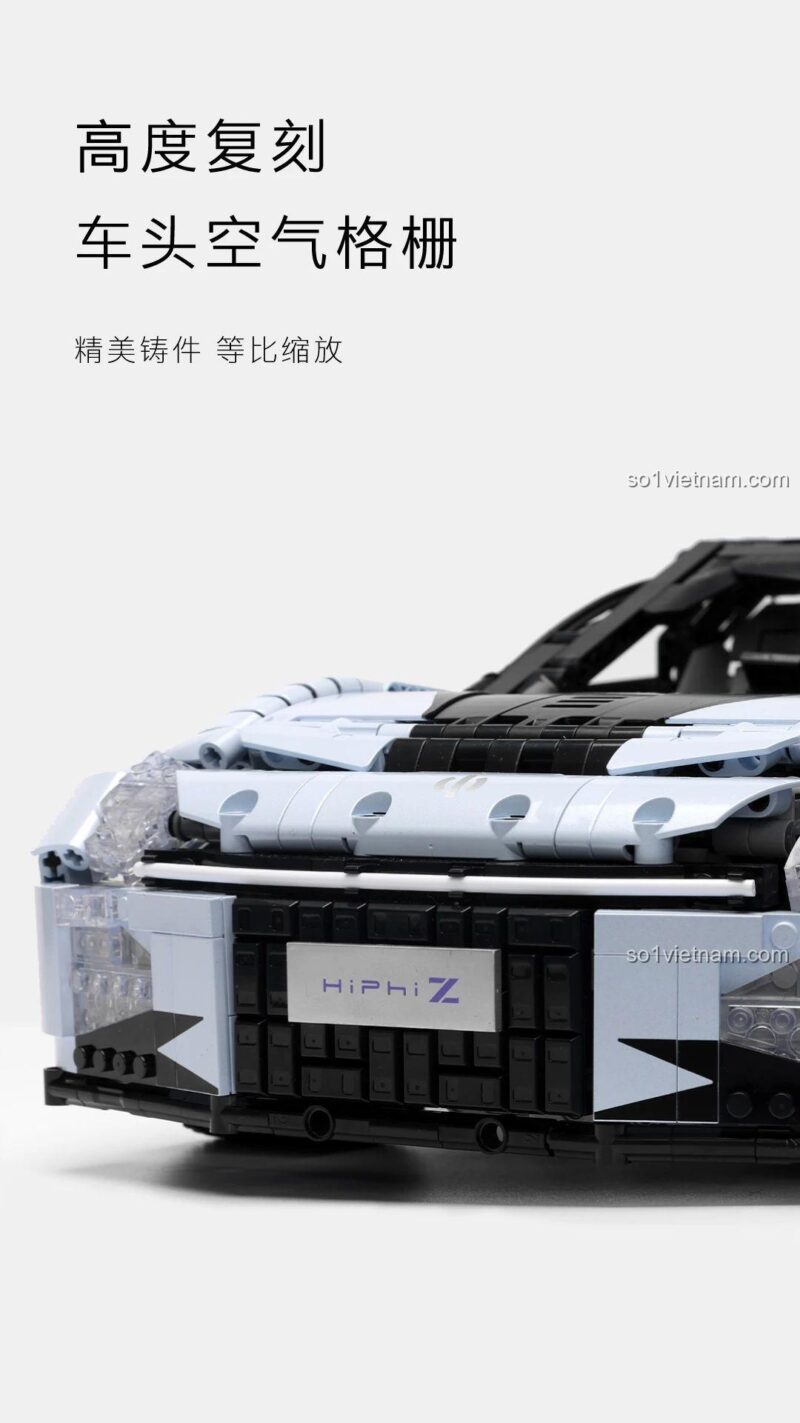 Chi tiết lưới tản nhiệt phía trước của xe HiPhi Z Pixel Sci-Fi Car Model