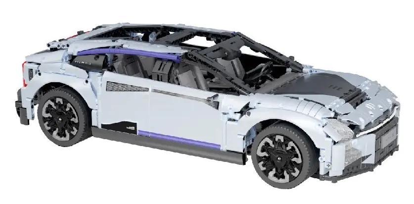 Mô hình xe HiPhi Z Pixel Sci-Fi Car Model màu trắng, tỉ lệ 1:8, 2795 chi tiết, có cửa mở, điều khiển từ xa, dành cho con trai 14 tuổi