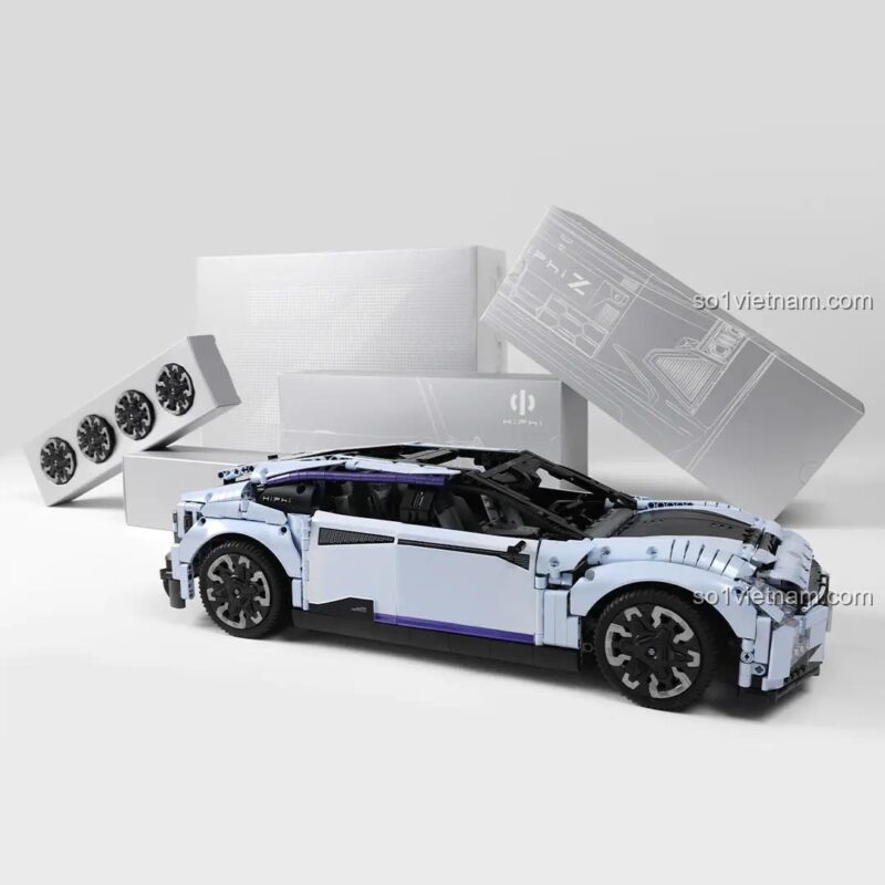 Bộ đồ chơi HiPhi Z Pixel Sci-Fi Car Model của Pantasy, mã 4600007562, gồm xe và các phụ kiện đi kèm
