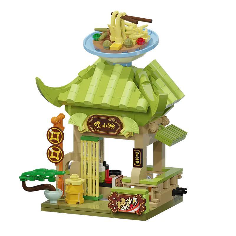 bộ lắp ghép Cửa hàng bún ốc cổ trang Pantasy 56006, hộp sản phẩm, đồ chơi mô hình cho bé 6 tuổi, giá tốt