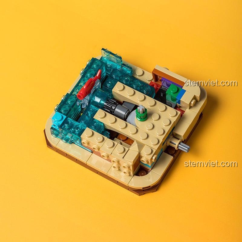 Cơ chế tương tác xoay chuyển của bộ lắp ghép Tiên nhân chỉ lộ Pantasy 61002, đồ chơi mô hình cảnh quan sa mạc, rèn luyện tư duy.