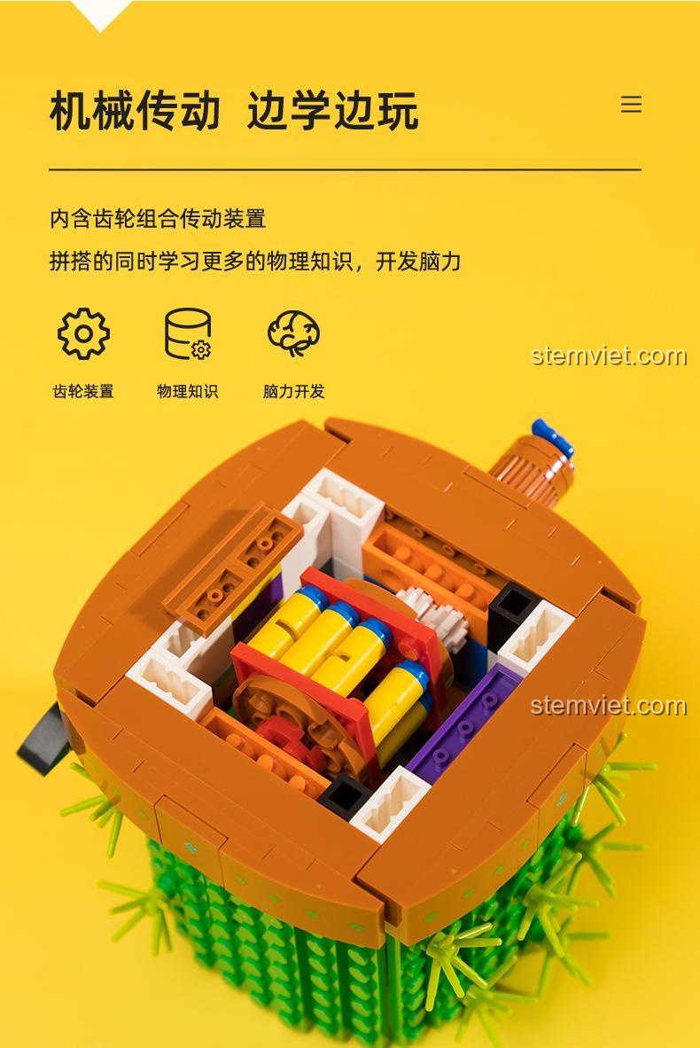 Cơ cấu truyền động cơ học bên trong Máy quyết định bữa trưa 61007, giúp trẻ vừa học vừa chơi, phát triển trí não.