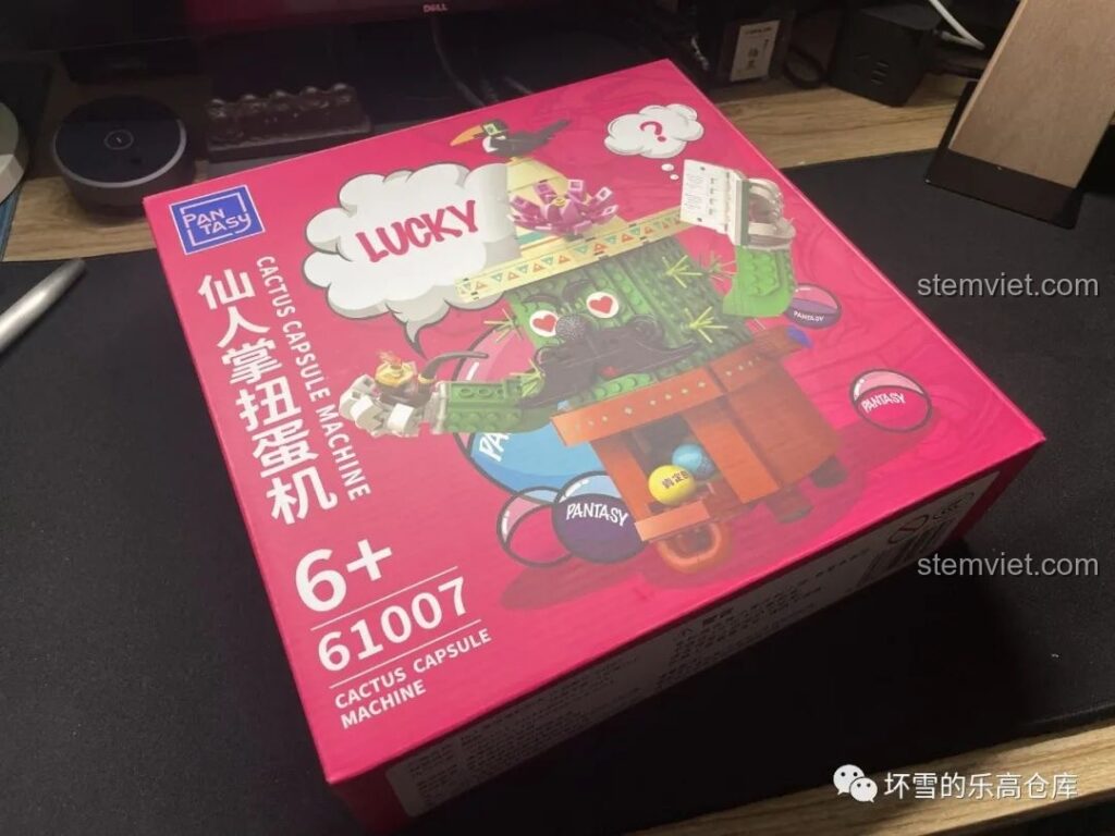 Hộp đồ chơi lắp ráp Pantasy 61007 Máy Vặn Trứng Xương Rồng Mexico màu hồng nổi bật, thu hút mọi ánh nhìn của bé.