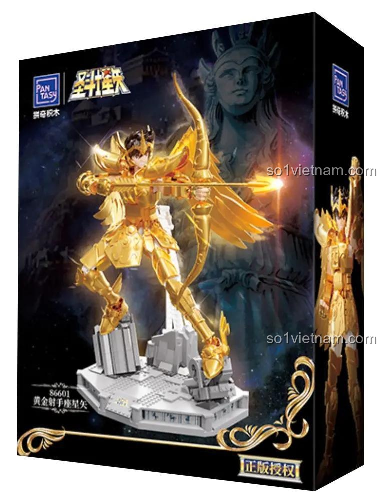 Hộp đồ chơi mô hình Cung Thủ Vàng Seiya Pantasy 86601, bộ xếp hình Figure Thánh Đấu Sĩ Seiya, có giấy phép chính hãng, chất lượng cao, đáng tiền cho bé trai 6 tuổi.