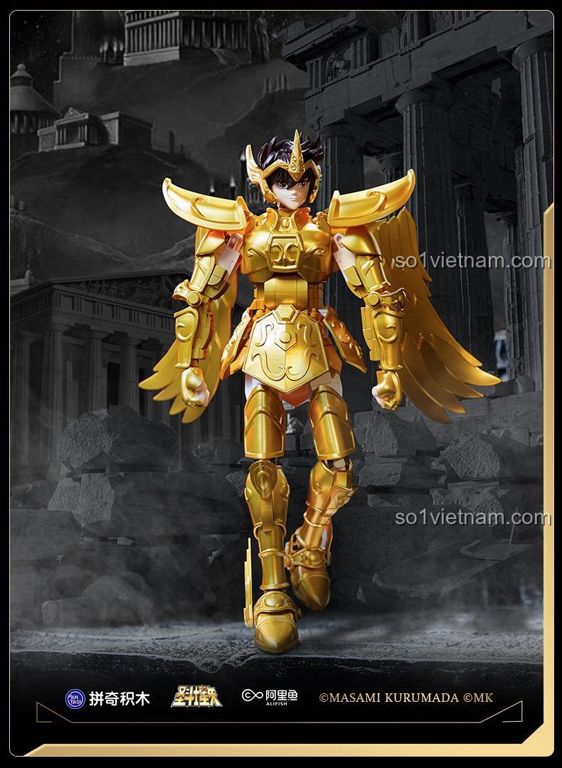 Mô hình Thánh Đấu Sĩ Seiya Cung Thủ Vàng Pantasy 601, áo giáp vàng đầy đủ chi tiết, thiết kế tinh xảo, phù hợp bé trai 6 tuổi, đồ chơi mô hình Cung Thủ Vàng Seiya.