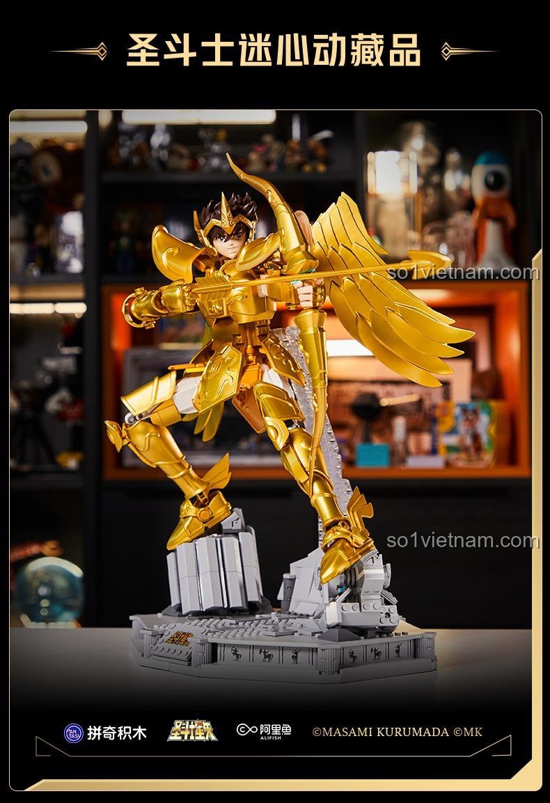 Vật phẩm sưu tập Thánh Đấu Sĩ Seiya Cung Thủ Vàng 86601, đồ chơi lắp ráp Thánh Đấu Sĩ Seiya Áo Giáp Vàng, món quà lý tưởng cho fan, chất lượng cao, đáng tiền.