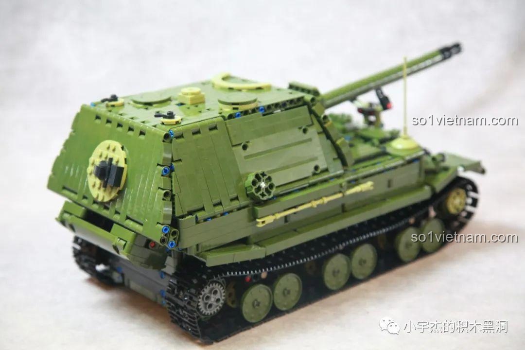 Nòng pháo của Taigao Le T4012 Xe Tăng Diệt Ferdinand có thể nâng lên rất cao, gần như biến thành pháo tự hành, rất thú vị.