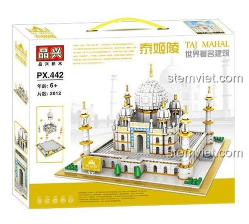 Hộp đồ chơi xếp hình Pinxing PX442 Lăng Taj Mahal, mô hình kiến trúc 2012 mảnh ghép, quà tặng giáo dục cho trẻ 6 tuổi.