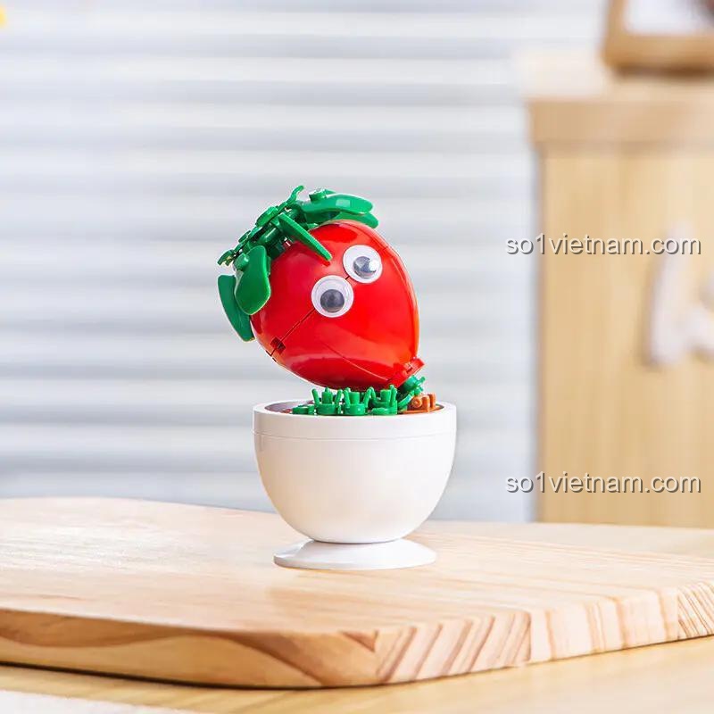 Mô hình Dâu tây lắp ghép từ bộ Pleyerid M38B1073. Đồ chơi mô hình Pleyerid với thiết kế mắt to tròn đáng yêu.