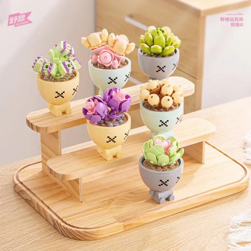 Bộ lắp ghép Cây mọng nước Pleyerid M38-B1076, Cây cảnh mini Pleyerid, Pleyerid M38-B1076 Cây mọng nước dễ thương 6 kiểu, đồ chơi mô hình giá tốt cho bé gái 12 tuổi, trang trí bàn làm việc.