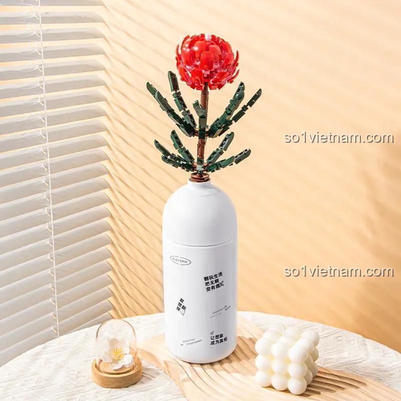Mô hình hoa Công Chúa lắp ghép Pleyerid M38-B1101, màu đỏ rực rỡ và độc đáo.