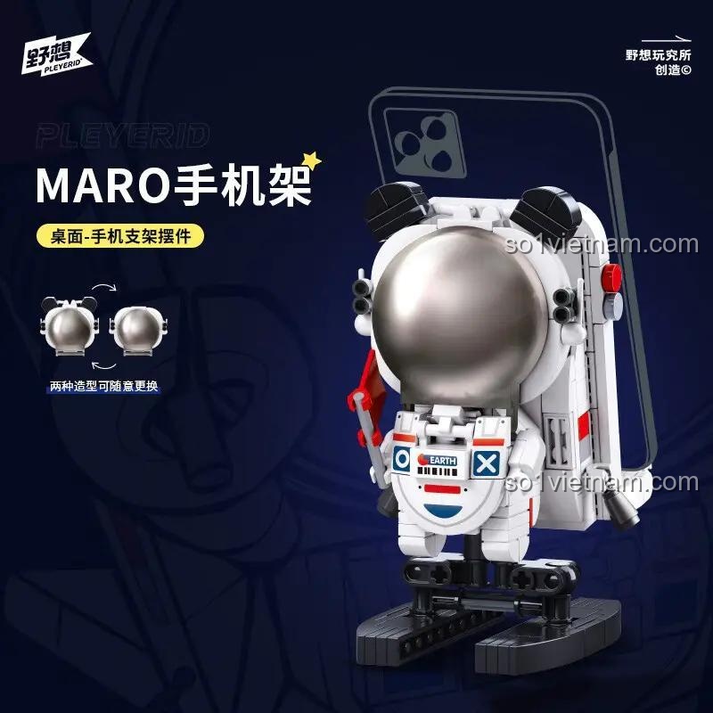 Giá đỡ điện thoại phi hành gia gấu Pleyerid 8001. Phụ kiện bàn học thông minh, giữ điện thoại chắc chắn. Quà tặng cho con trai và con gái.