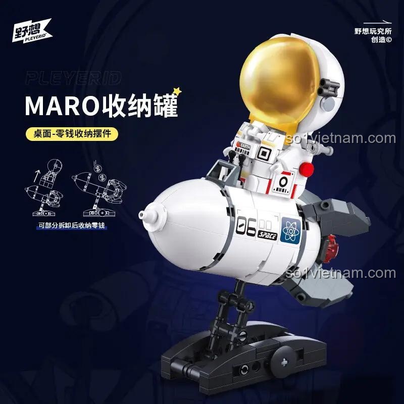 Mô hình hộp tiết kiệm tên lửa phi hành gia MARO Pleyerid P8001. Đồ vật trang trí M38-P8001 giúp tiết kiệm tiền xu một cách thú vị.