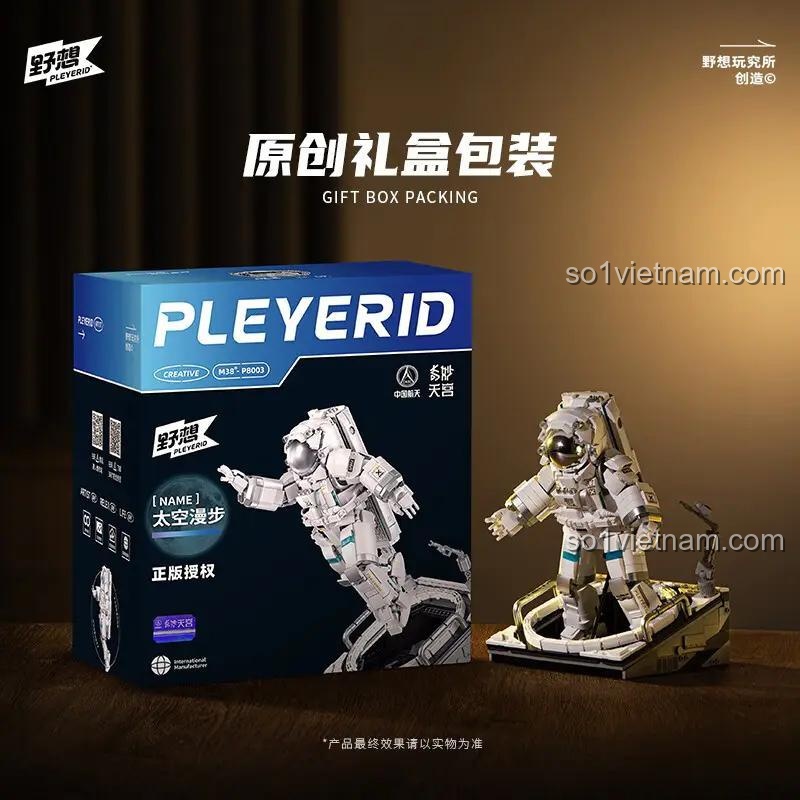 Bộ lắp ráp Phi hành gia Pleyerid M38-P8003 cùng hộp đựng, món quà lý tưởng cho bé trai yêu thích khám phá vũ trụ.