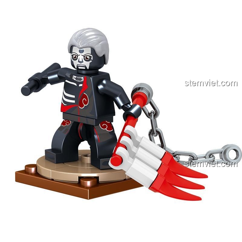 Minifigure Rock Lee với dụng cụ luyện tập, bộ lắp ghép Naruto, đồ chơi lắp ráp Naruto 9624, cho bé trai 6 tuổi