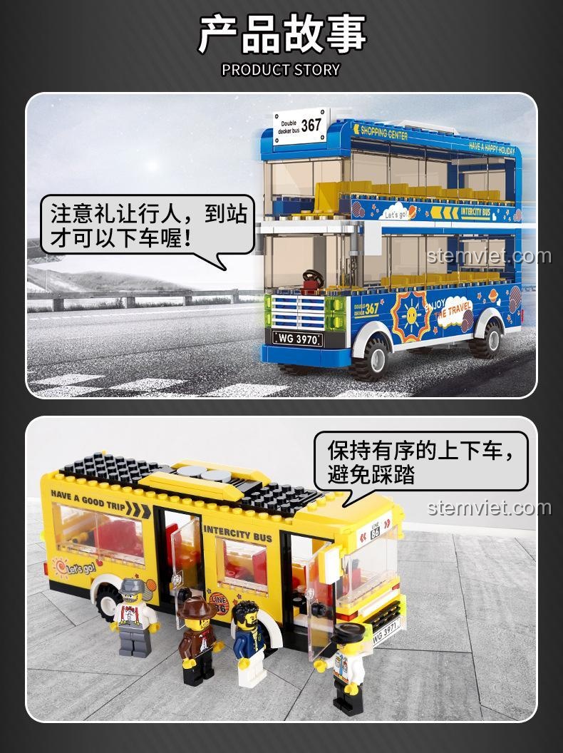 Xe buýt hai tầng WANGE 3970 và xe buýt thành phố WANGE 3971