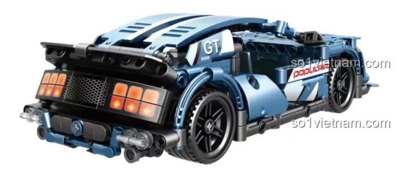 đồ chơi mô hình Qiao Le Tong 2314 Xe thể thao Ford Mustang GT từ phía sau, chi tiết đèn hậu, động cơ kéo lùi, cho con trai 6 tuổi, giá hời.