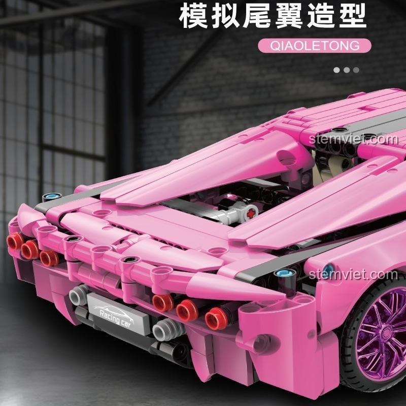 Chi tiết cánh gió sau của mô hình Lamborghini Sián hồng 1340, thiết kế khí động học tinh xảo.