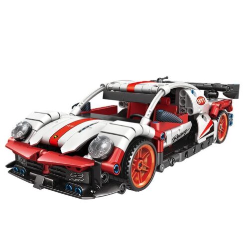 Bộ lắp ghép Qiaoleton 2311 Xe Đua Porsche 911 Kéo Lùi màu trắng đỏ, đồ chơi lắp ráp siêu xe cho bé trai 6 tuổi, giá tốt.