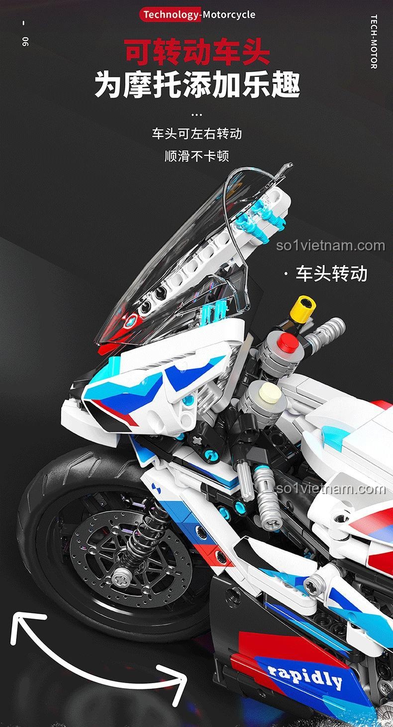 bộ xếp hình Qiaoleton2601, đầu xe có thể xoay linh hoạt, đồ chơi lắp ráp cho bé trai 6 tuổi, giá trị cao.