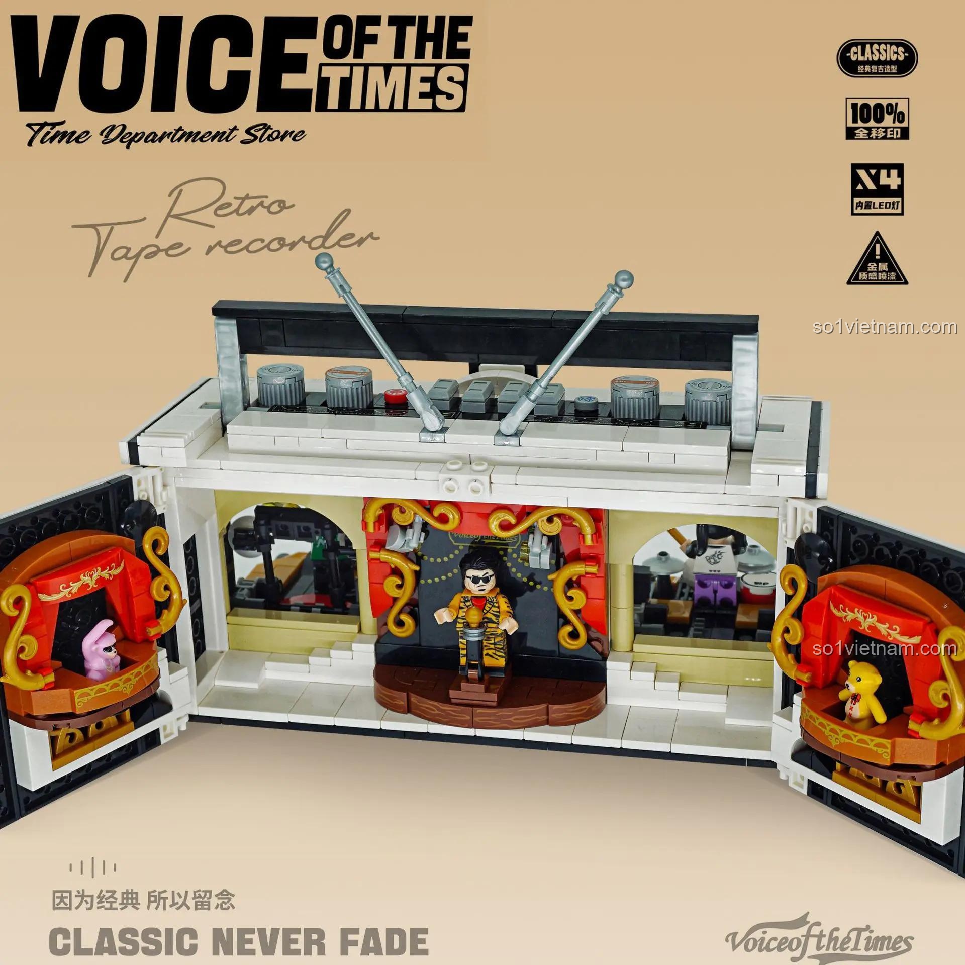 Đài Cassette Cổ Điển Qidi, Máy Ghi Âm Cổ Điển QD33001, hợp túi tiền