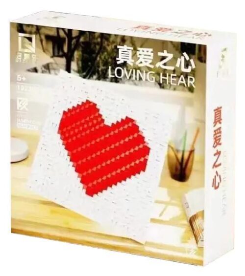 Bộ lắp ghép Trái Tim Chân Ái Qizhile 102706 giá tốt, đồ chơi xếp hình Trái Tim Chân Ái cho bé 6 tuổi, hộp sản phẩm Tranh pixel Trái Tim.