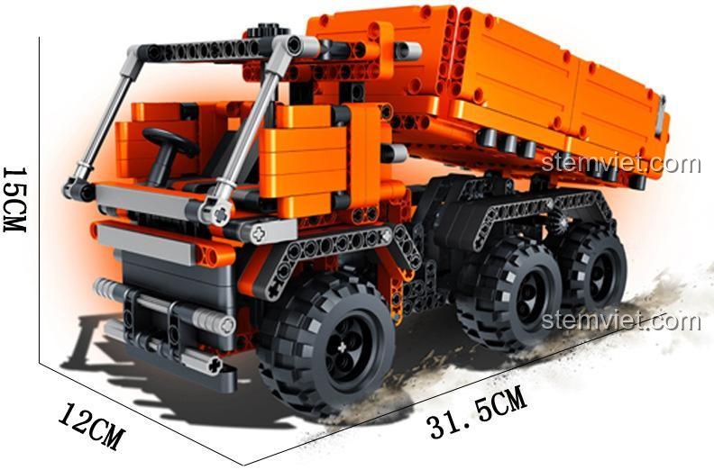 Kích thước mô hình Xe Tải Công Trình Kỹ Thuật Qizhile 23001, đồ chơi mô hình cho bé trai 6 tuổi, chi tiết cao