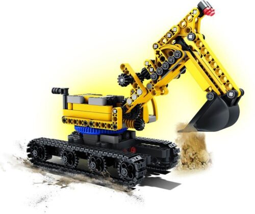 Bộ lắp ghép Xe Đào Đất Công Trình Qizhile 23004, đồ chơi mô hình kỹ thuật cho bé trai 6 tuổi, rèn luyện tư duy logic, giá tốt.