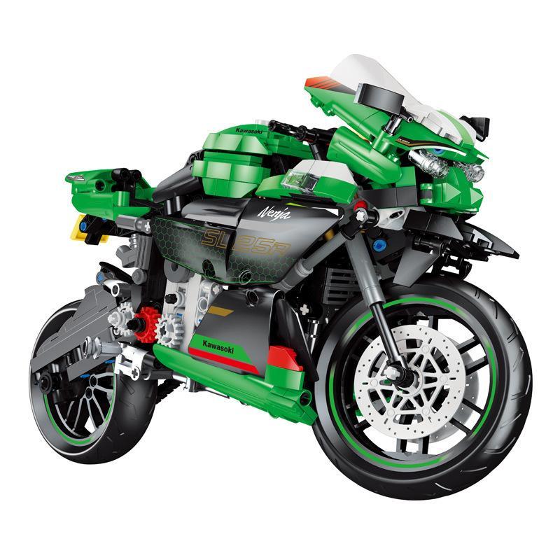Bộ lắp ráp Mô hình xe mô tô Kawasaki ZX-25R, đồ chơi mô hình Qizhile 85004, cho bé trai 6 tuổi, giá tốt.