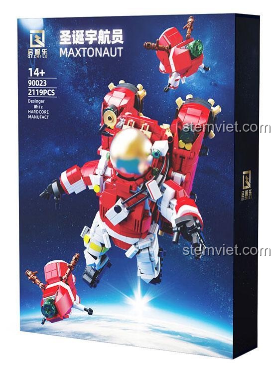 Hộp đồ chơi Qizhile 90023 Phi hành gia Giáng Sinh, bộ xếp hình 2119 mảnh, quà tặng bé trai 14 tuổi, chất lượng cao.