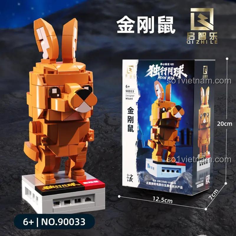 Mô hình Chuột Túi Kim Cương 0033 đồ chơi xếp hình 90033 với kích thước rõ ràng, đồ chơi xếp hình cho bé trai 6 tuổi, chất lượng cao.