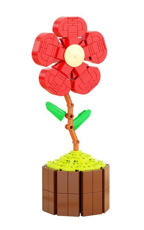 启智乐 92017 Bộ lắp ghép Hoa Lắp Ghép Bông Hoa Đỏ Lớn Vẻ Đẹp Tinh Tế 6+ tuổi