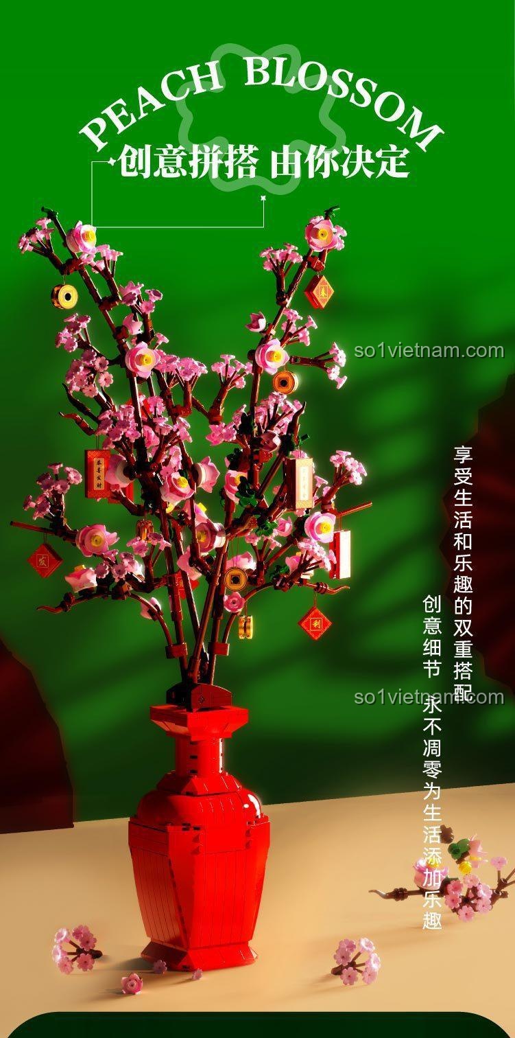 Cây Đào Qizhile 92021 trang trí Tết